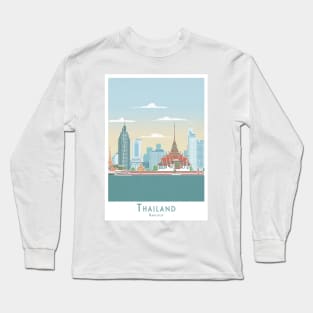 Bangkok Skyline and Temples Long Sleeve T-Shirt